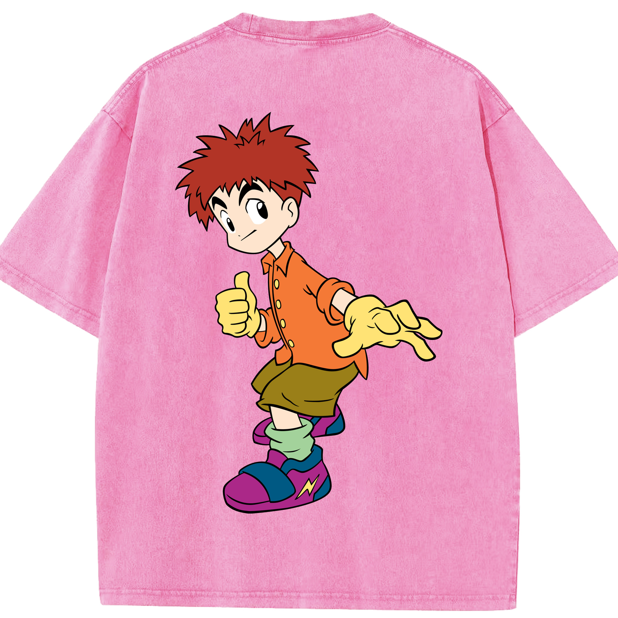 （画像用） Digimon デジタルモンスター/デジモン 綿100% ヴィンテージ風 半袖Tシャツ（背面プリント）